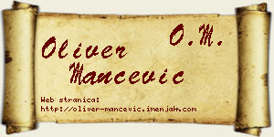 Oliver Mančević vizit kartica